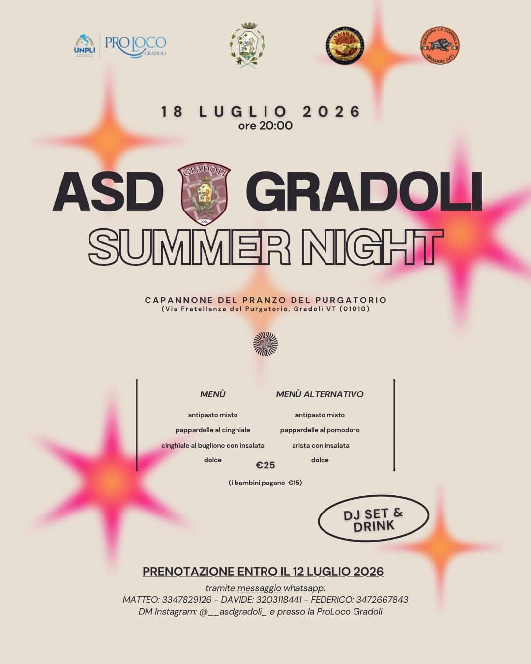 Locandina Asd Gradoli Summer Night